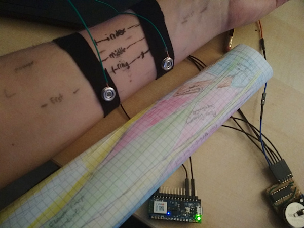 photo of me mapping my forearm