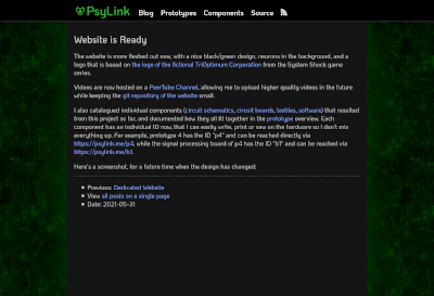 screenshot of the new website